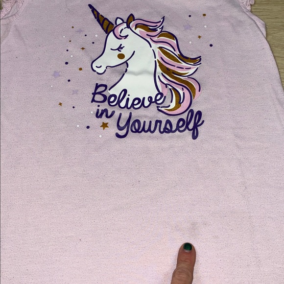 Laura Ashley Pink Unicorn Sleeveless Girl’s 6 Nightgown - Picture 3 of 7